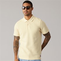 Tommy Jeans Mens Washed Waffle Polo Shirt Calico