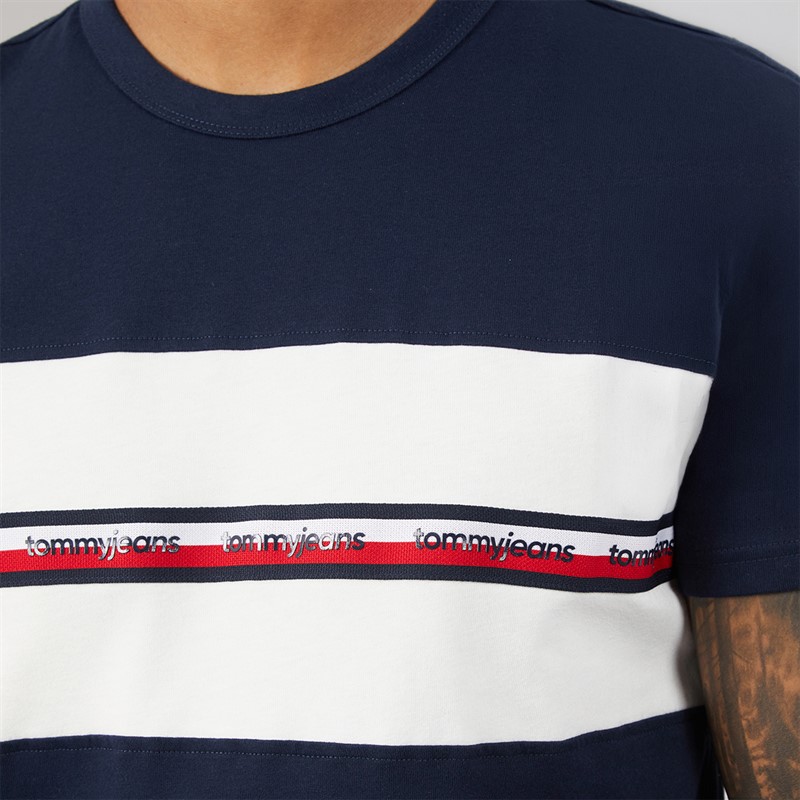 Tommy Jeans Mens Tape T-Shirt Dark Night Navy
