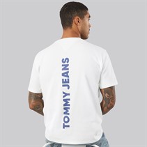 Tommy Jeans Mens Crest 1985 Relaxed T-Shirt Ecru