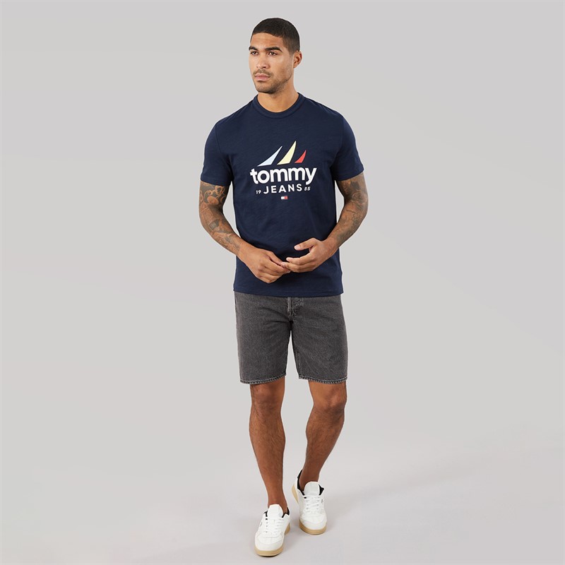 Tommy Jeans Mens Sailing T-Shirt Dark Night Navy