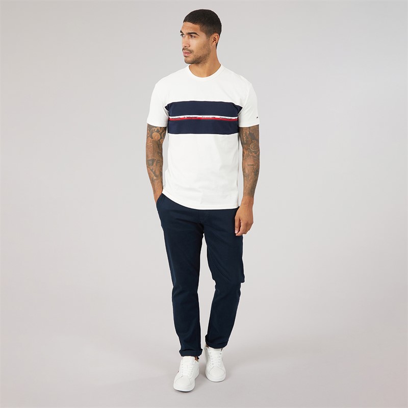 Tommy Jeans Mens Tape T-Shirt Ancient White