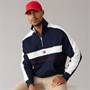 Tommy Jeans Mens Relaxed Colour Block 1/4 Zip Sweatshirt Dark Night Navy