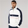 Tommy Jeans Mens Relaxed Colourblock 1/4 Zip Sweatshirt Ecru