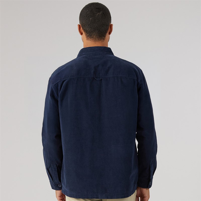 Tommy Jeans Mens Brick Cord Overshirt Dark Night Navy