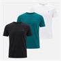 Tommy Jeans Mens Three Pack Slim T-Shirts Polar Teal/Ecru/Black