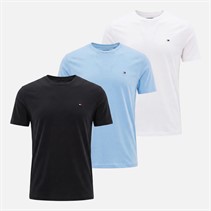 Tommy Jeans Mens Three Pack Slim T-Shirts Moonlight Iris/Ecru/Black