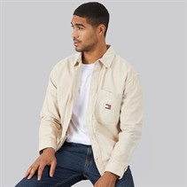 Tommy Jeans Mens Brick Cord Overshirt Classic Beige