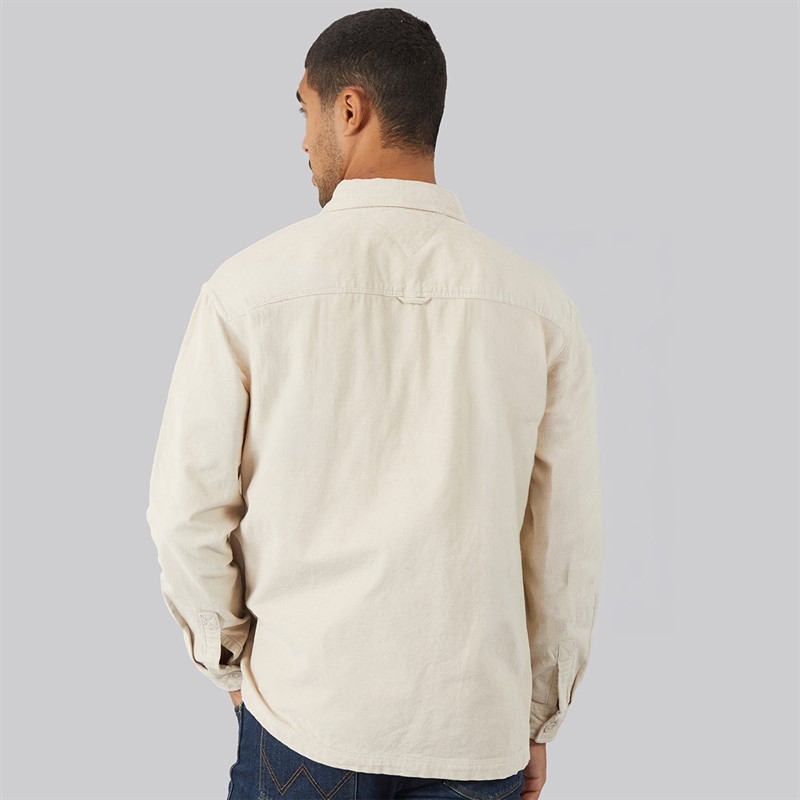 Tommy Jeans Mens Brick Cord Overshirt Classic Beige