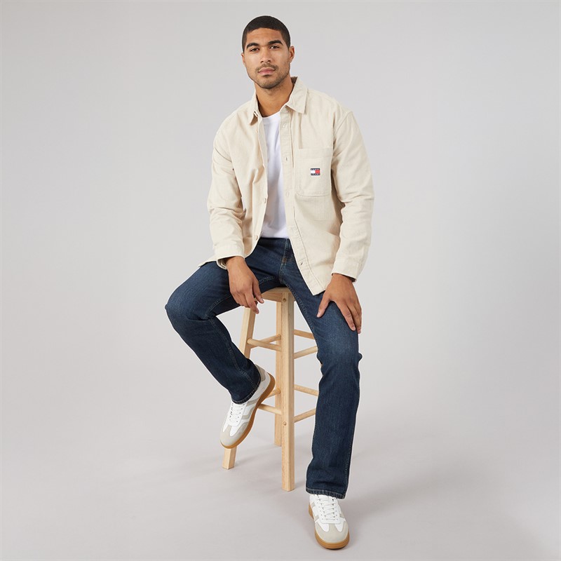 Tommy Jeans Mens Brick Cord Overshirt Classic Beige