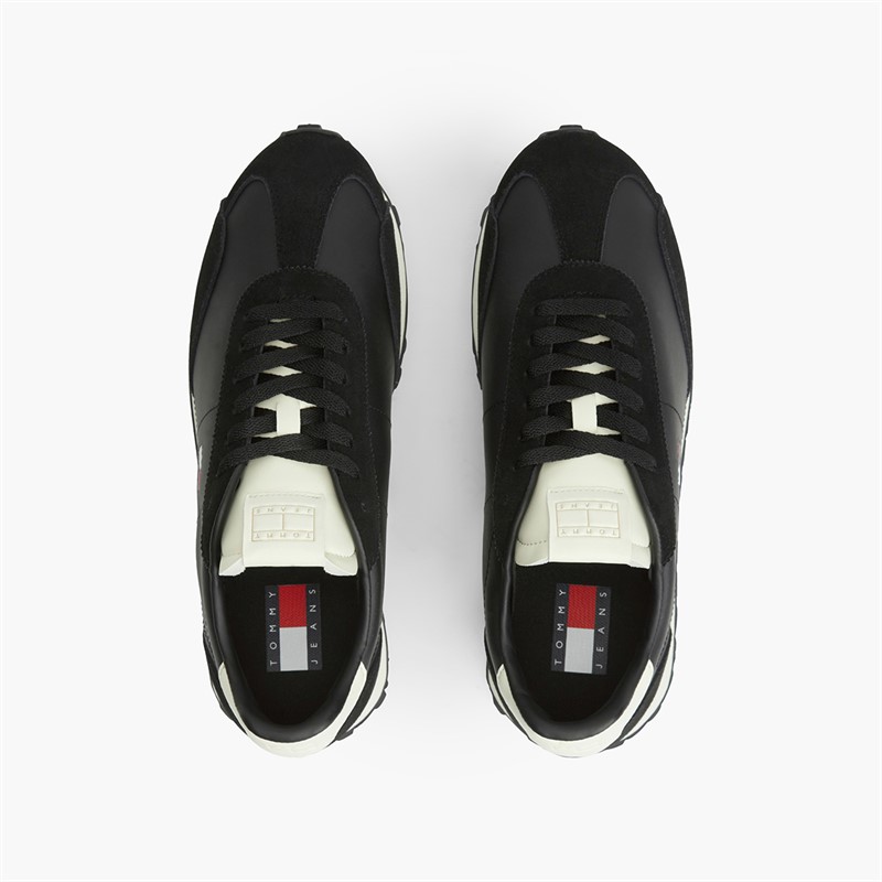 Tommy Jeans Mens Retro Runner Archive Trainers Black