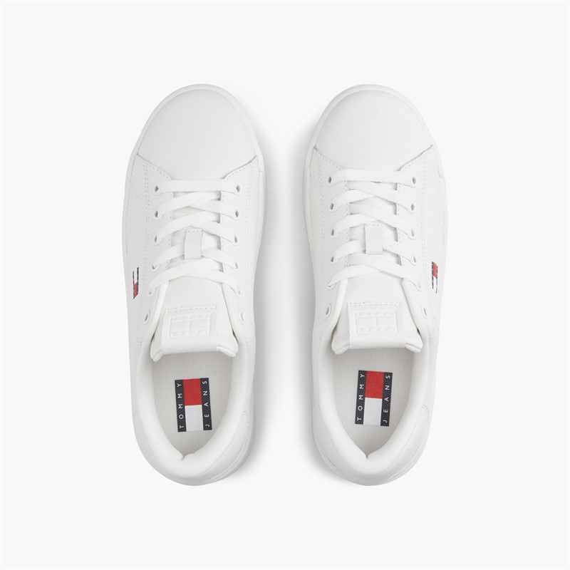 Tommy Jeans Womens Platform Logo Trainers Ecru
