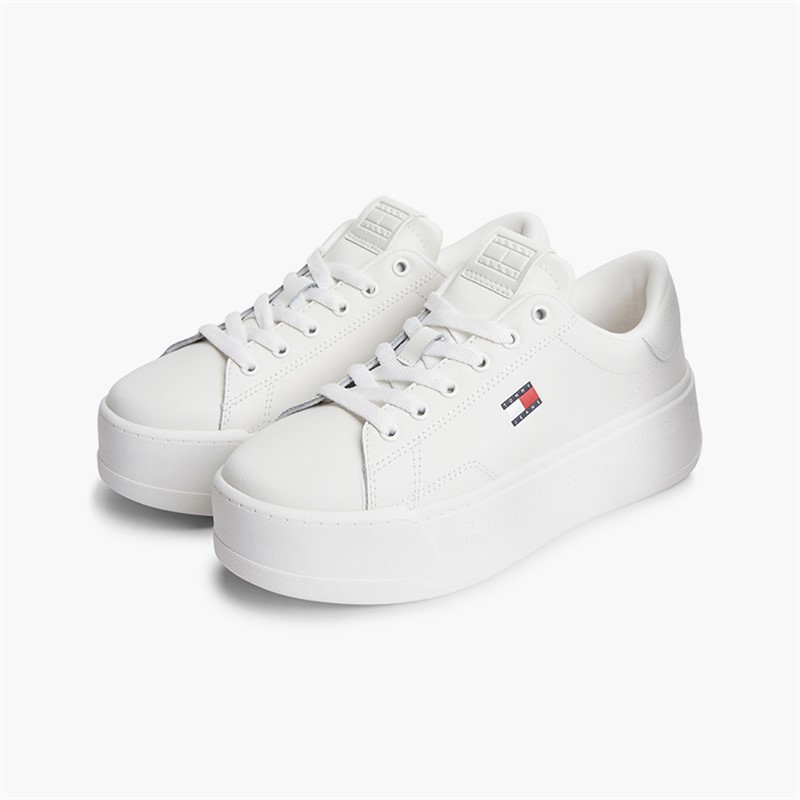 Tommy Jeans Womens Platform Logo Trainers Ecru
