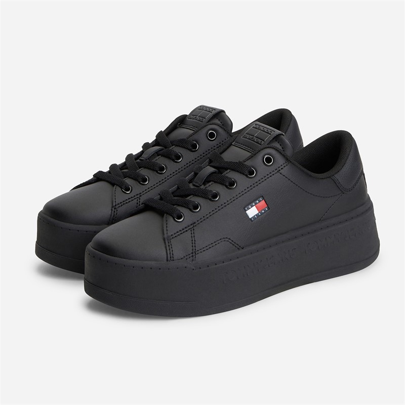 Tommy Jeans Womens Platform Logo Trainers Black