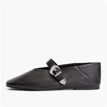 Tommy Jeans Womens Nappa Leather Ballerinas Black