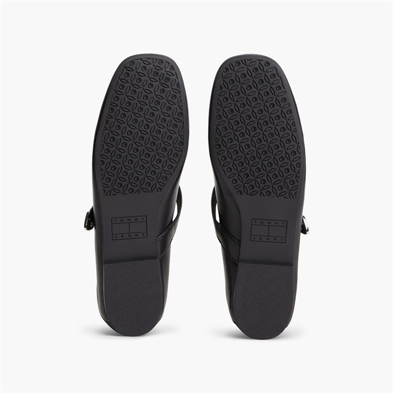 Tommy Jeans Womens Nappa Leather Ballerinas Black