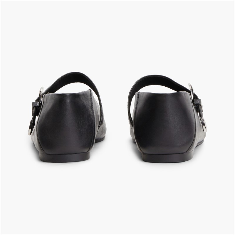Tommy Jeans Womens Nappa Leather Ballerinas Black