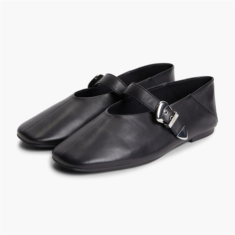 Tommy Jeans Womens Nappa Leather Ballerinas Black