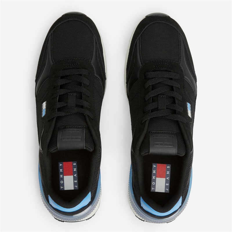 Tommy Jeans Mens Technical Runner Trainers Black