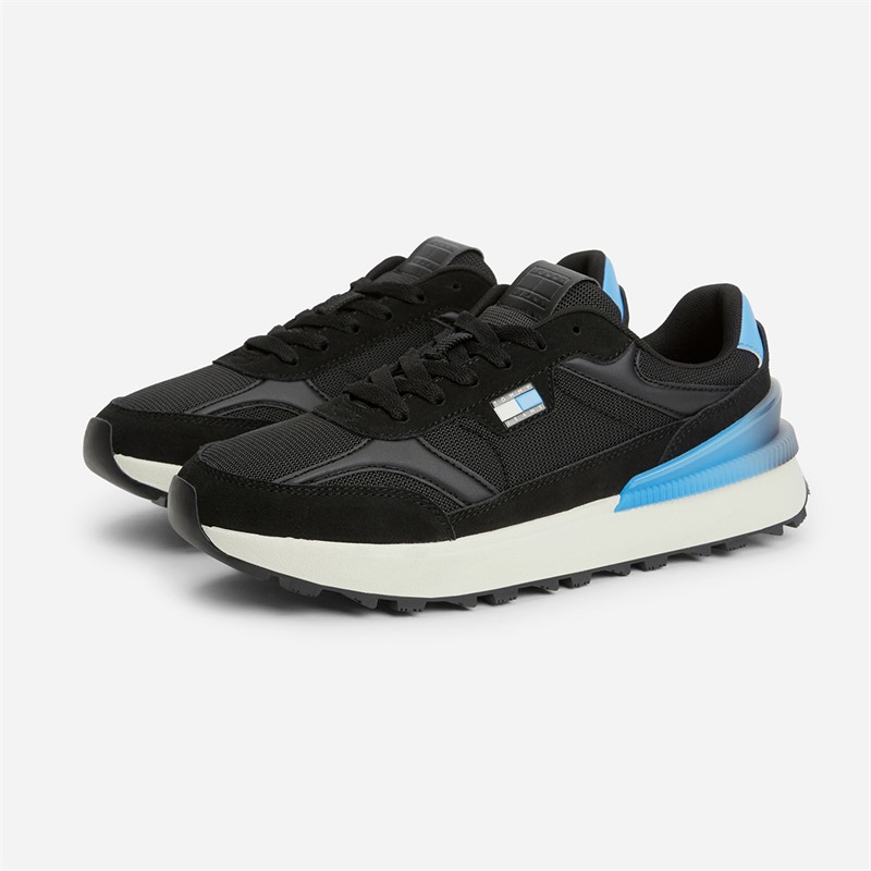 Tommy Jeans Mens Technical Runner Trainers Black