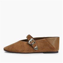 Tommy Jeans Womens Suede Ballerinas Dark Highland Khaki