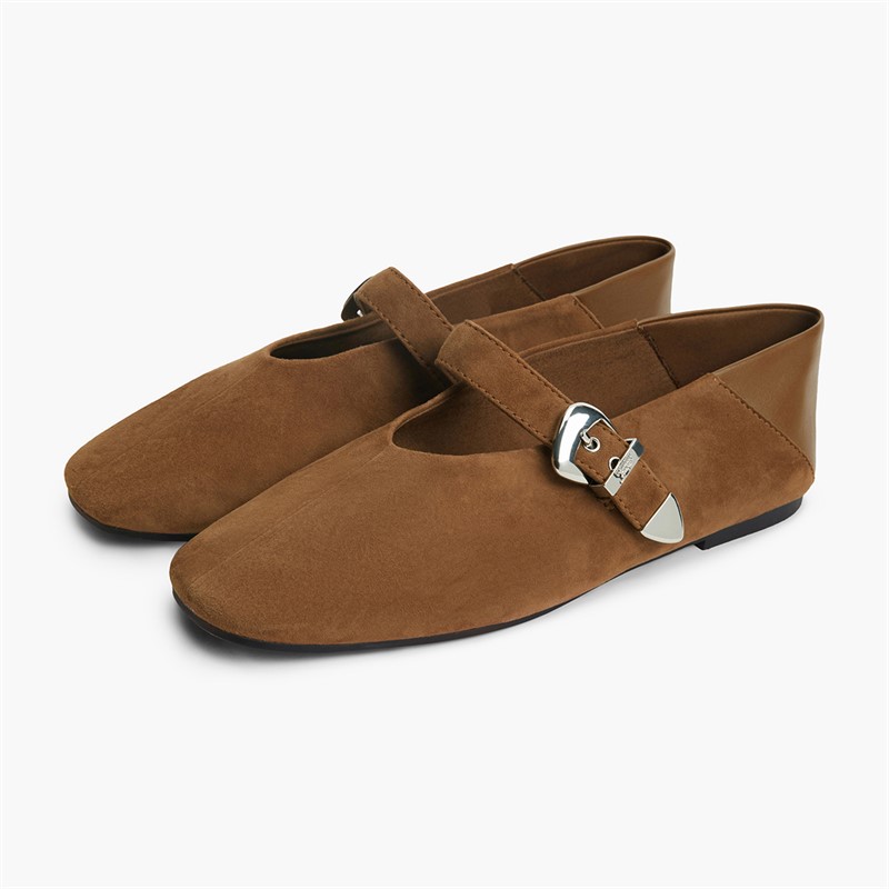 Tommy Jeans Womens Suede Ballerinas Dark Highland Khaki