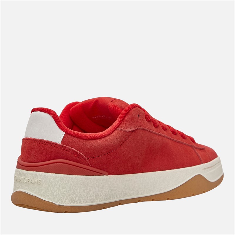 Tommy Jeans Womens Skate Trainers Red Hot
