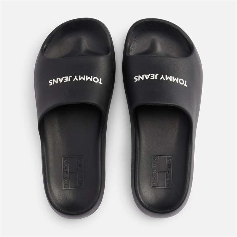 Tommy Jeans Womens Flatform Pool Sliders Black