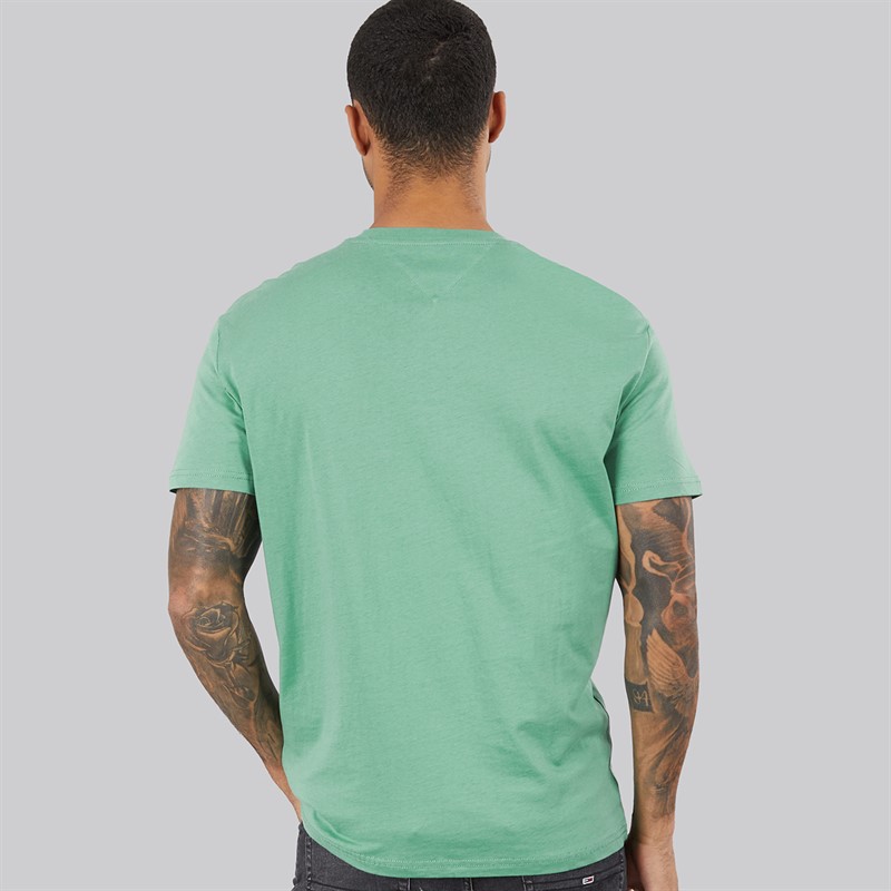 Tommy Jeans Mens Linear Logo T-Shirt Bahama Green