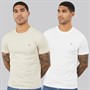 Tommy Jeans Mens Two Pack Jersey T-Shirts Ecru/White Clay
