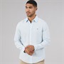 Tommy Jeans Mens Linen Long Sleeve Shirt Sweet Blue