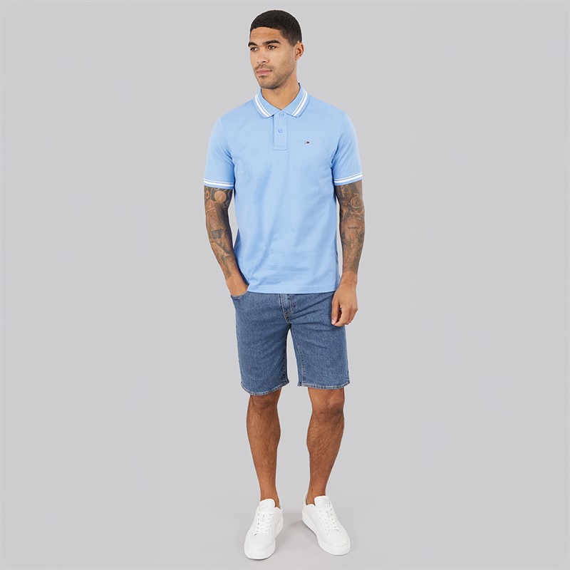 Tommy Jeans Mens Tipped Polo Shirt Blue Twilight