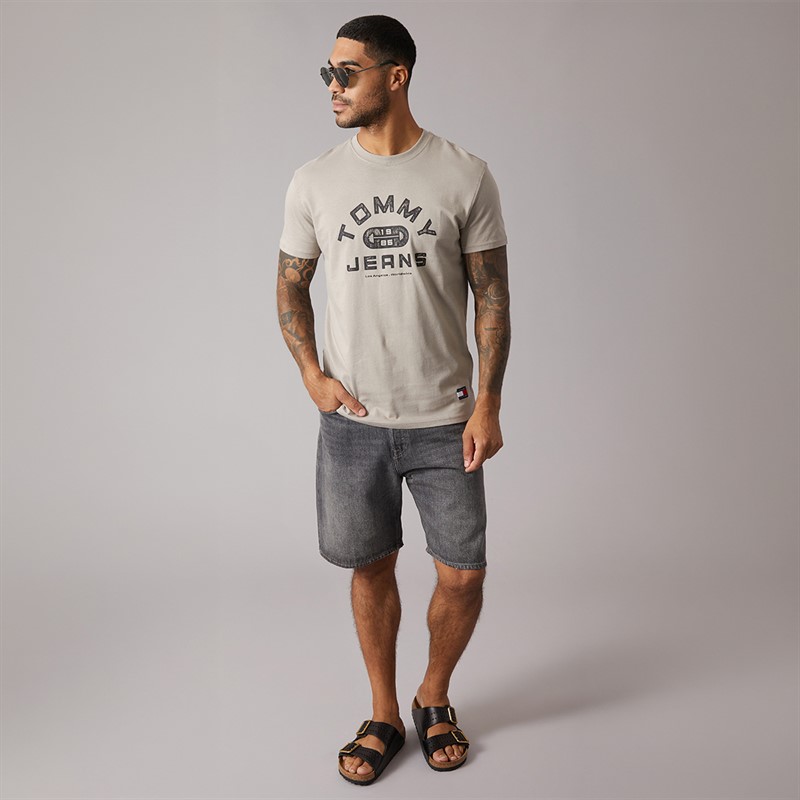 Tommy Jeans Mens Gym T-Shirt Limestone Dust