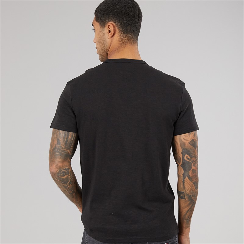 Tommy Jeans Mens Flag Slub T-Shirt Black
