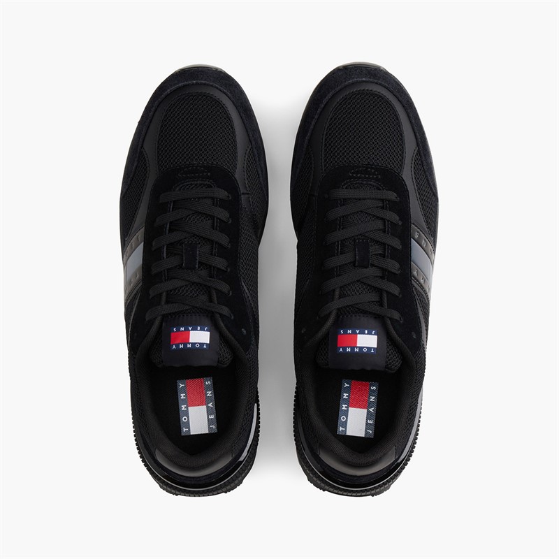 Tommy Jeans Mens Technical Runner Trainers Black
