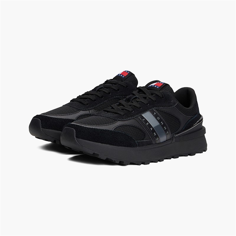 Tommy Jeans Mens Technical Runner Trainers Black