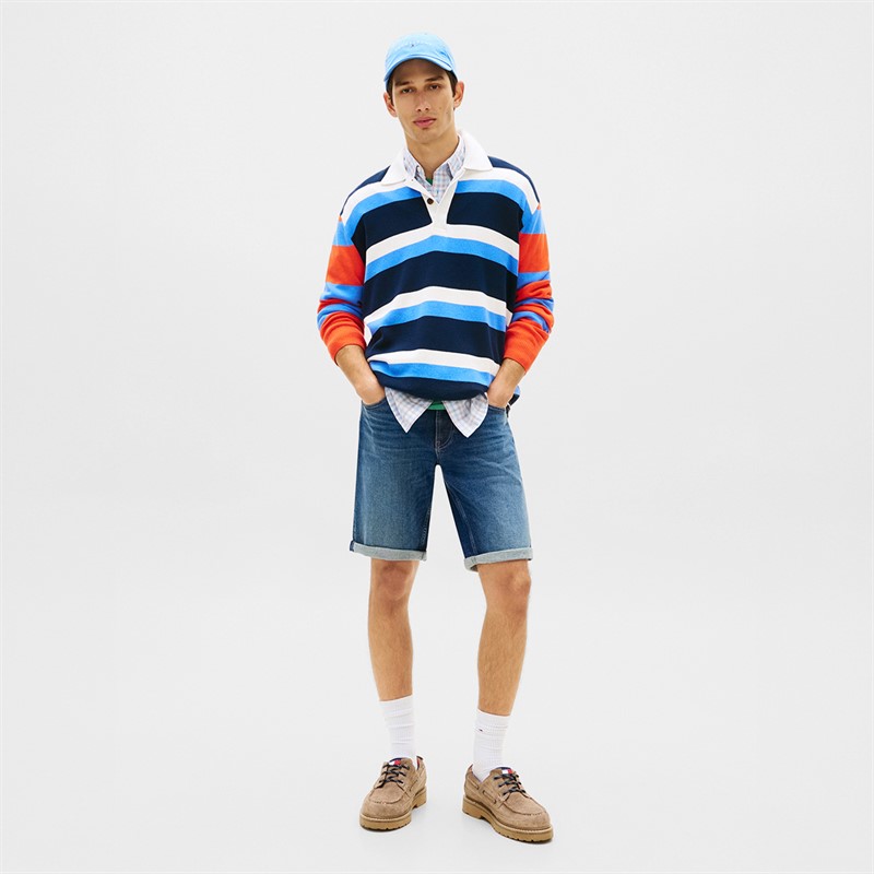 Tommy Jeans Mens Ronnie Faded Slim Denim Shorts Denim Dark