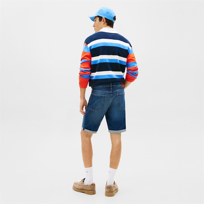 Tommy Jeans Mens Ronnie Faded Slim Denim Shorts Denim Dark