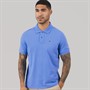 Tommy Jeans Mens Flag Regular Fit Pique Polo Shirt Blue Twilight
