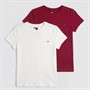 Tommy Jeans Womens Two Pack T-Shirts Ecru/Lavish Cerise