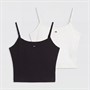 Tommy Jeans Womens Two Pack Essential Vests Ecru/Black