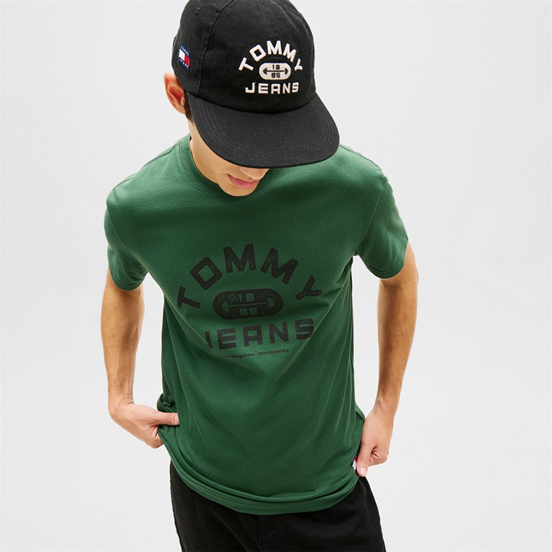 Tommy Jeans Mens TJ Gym T-Shirt Shadow Pine