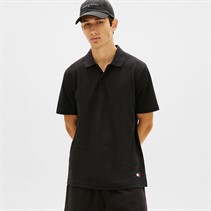 Tommy Jeans Mens Reg Waffle Polo Shirt Black