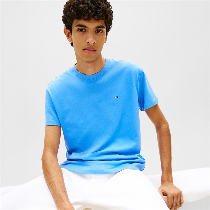 Tommy Jeans Mens Flag T-Shirt Blue Twilight