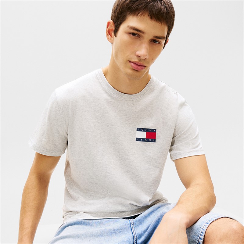Tommy Jeans Mens Slim Essential T-Shirt Ice Grey Heather