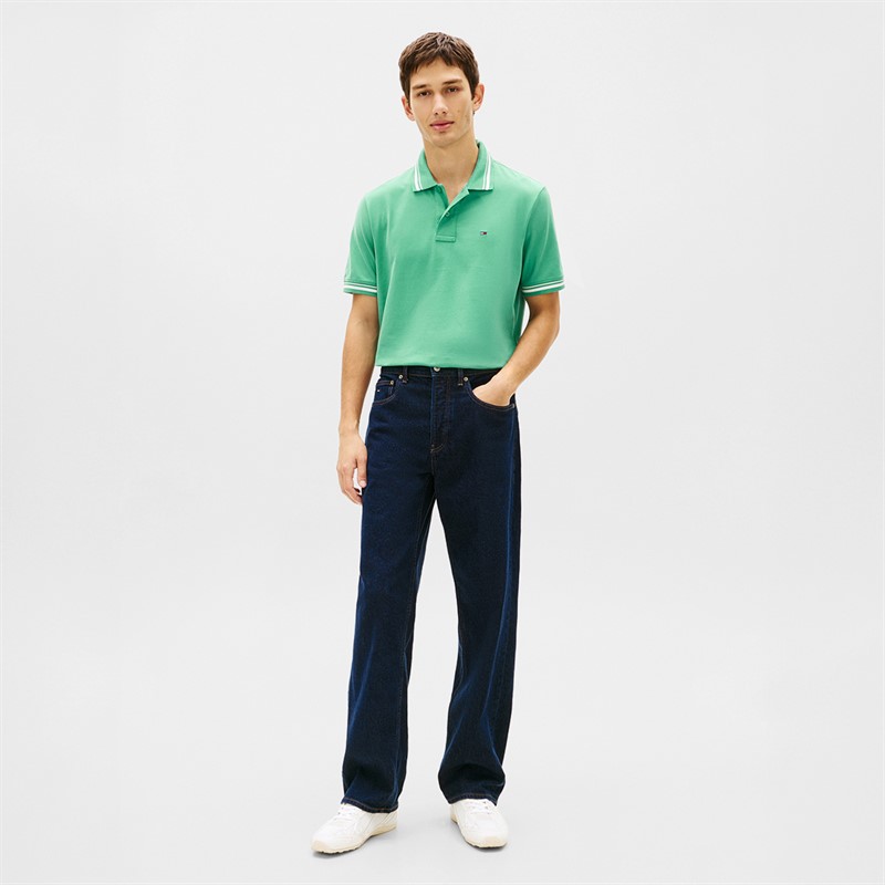 Tommy Jeans Mens Tipped Polo Shirt Bahama Green