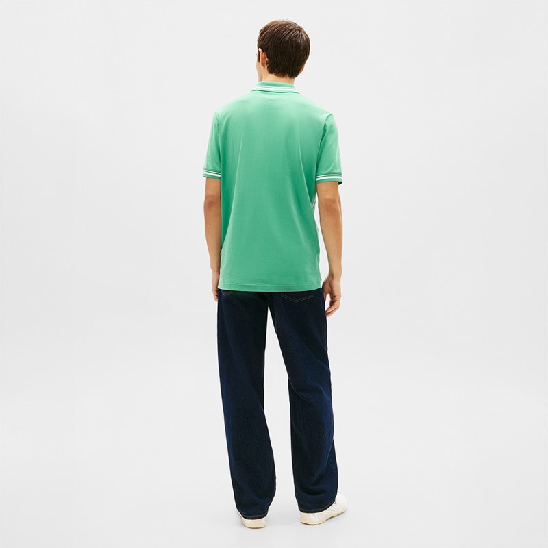 Tommy Jeans Mens Tipped Polo Shirt Bahama Green
