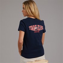 Tommy Jeans Womens Wavy Flag T-Shirt Dark Night Navy