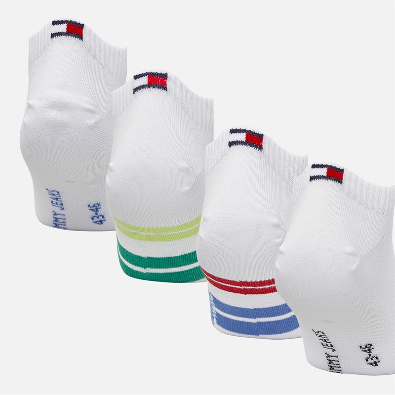 Tommy Jeans Mens Fushion Four Pack Trainer Socks Multi