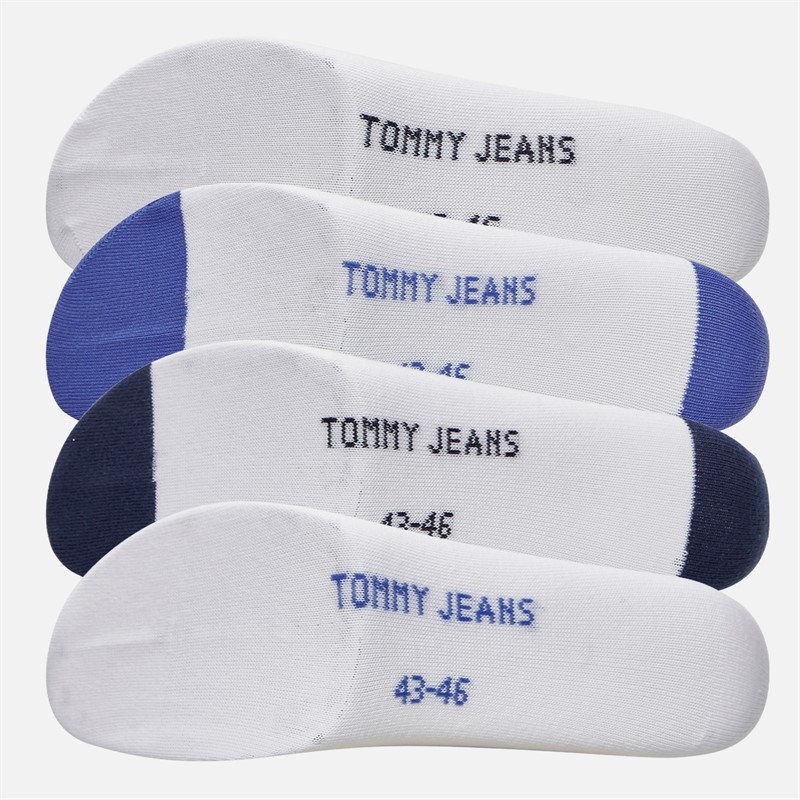 Tommy Jeans Mens Stripe Four Pack Quarter Socks Multi