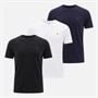 Tommy Jeans Mens Three Pack Slim Fit T-Shirts Black/Dark Blue/Ecru